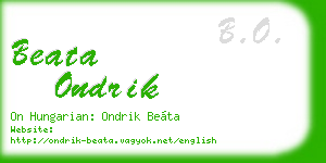 beata ondrik business card